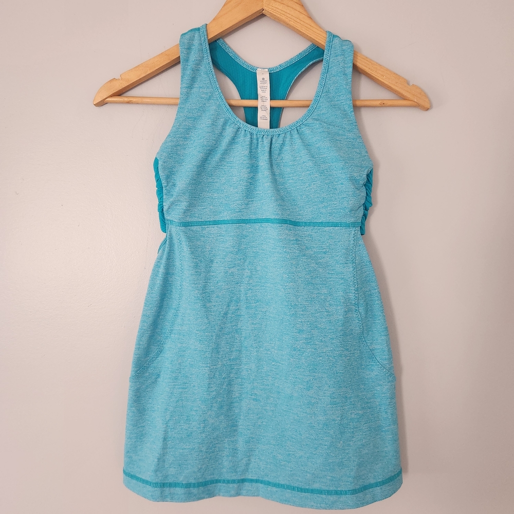 Lululemon Athletica Teal Racerback Tank,  Built In Bra Size 4